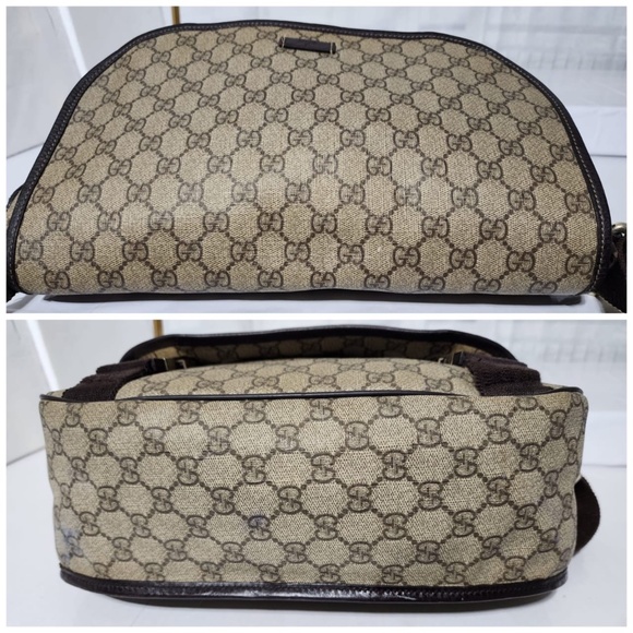 Authentic GUCCI GG Supreme Monogram Coated Canvas Messenger Bag Brown/Beige - Picture 9 of 15